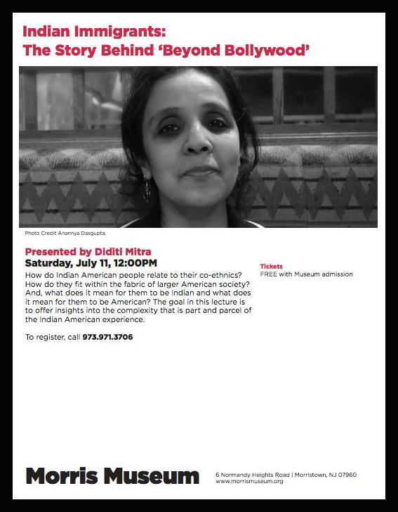 Poster for Diditi Mitra's Lecture at Morris County Museum